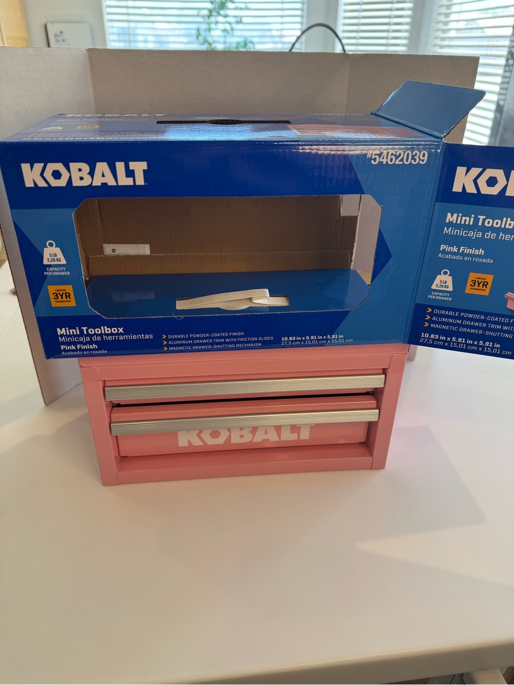 Brand New Kobalt Mini 2-Drawer Steel Tool Box in original packaging